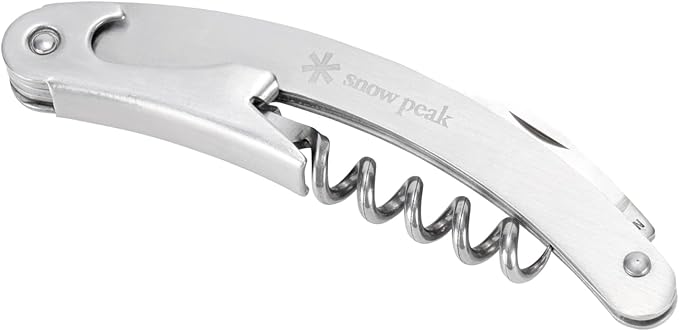 Snow Peak Stainless Steel Wine Tool, Sommelier Knife Corkscrew, Lightweight, Polished, Durable, 1 Count