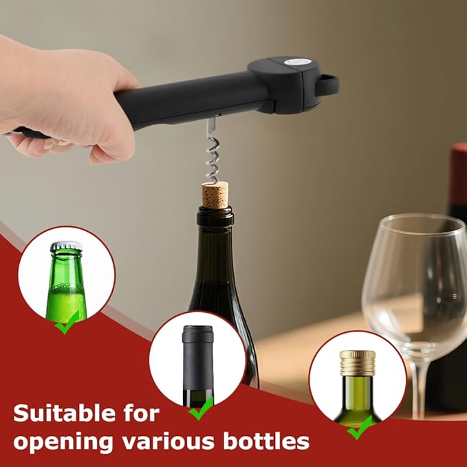 Jar Opener Bottle Opener for Seniors with Arthritis: Multi Retractable Wine Bottle Openers for Weak Hand, Magnetic Manual Can Openers for Opening Jar Beer Lid, Kitchen Gadgets Tool(COLOR:Black)