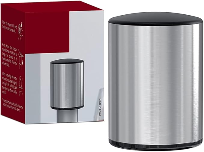 Stainless Steel Vacuum Wine Stopper, Pump Bottle Sealer for Red Wine, Keep for 7 10 Days