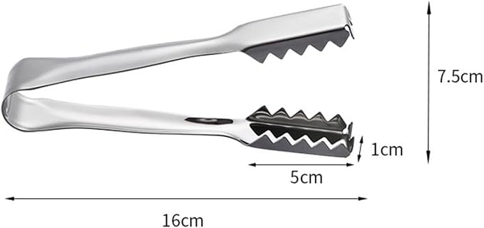 2Pcs Ice Tongs for Jumbo Ice Balls and King Cubes, Stainless Steel Ice Tongs for Ice Bucket with Serrated for Cocktails Whiskeys Drink Coffee