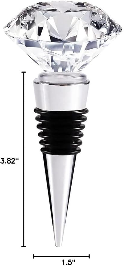 Decorative Crystal Wine and Beverage Bottle Stopper for Wine,Made of Zinc Alloy and Glass,Reusable Plug with Gift Box (1pcs Crystal)