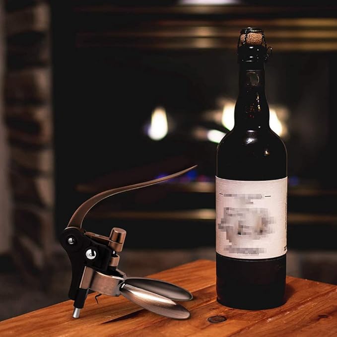 Premium Wine Bottle Opener Corkscrew kit, Wine Decanters Opener with Foil Cutter, Wine Stopper and Extra Spiral (Bronze)