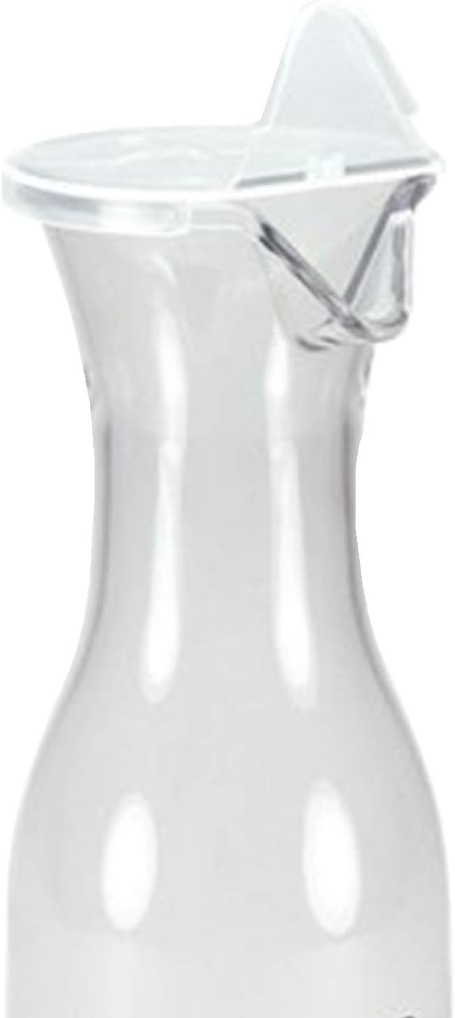 Tiger Chef 12 Ounce Clear Acrylic Carafe With Spout And Lid Serving Wine Juice Beverage Decanter Jar BPA free 3 Pack