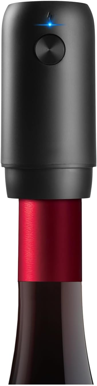 HIC Kitchen Bar Electric Wine Preserver and Stopper Set, Includes Vacuum Pump, Reusable Bottle Stopper, and USB-C Charging Cord