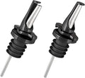 3-in-1 Liquor Pour spout with Built-in Fruit Fly Protection - BPA Free & Dishwasher Safe Hygienic Alcohol Speed Spouts - Also for Olive Oil, Juice, Syrup. Black 2 Pack