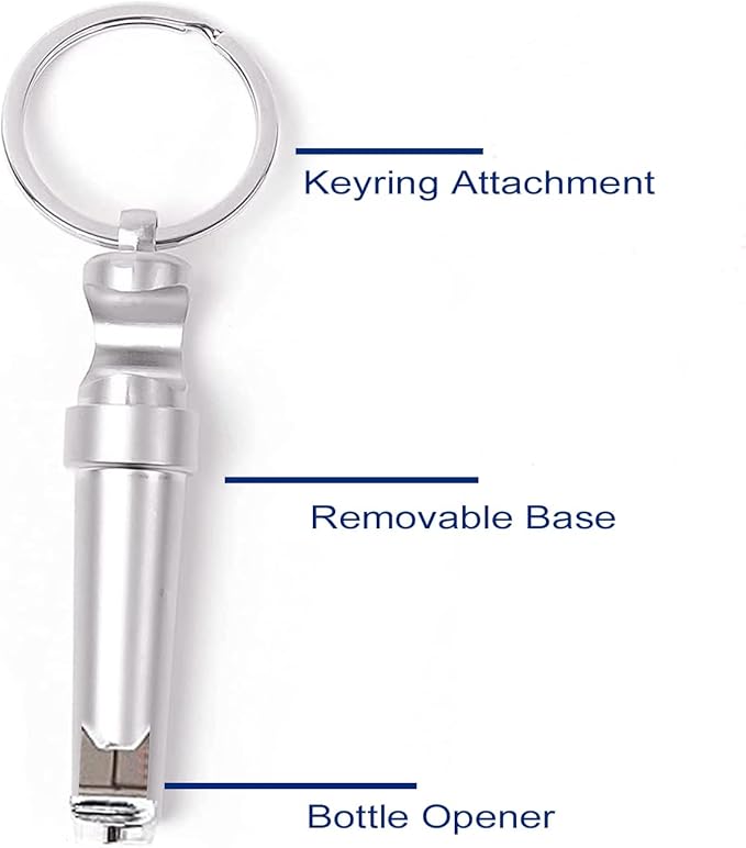 Mini Keychain Corkscrew, Elegant 3 In 1 Portable Bottle Opener Wine Bottle Corkscrew Key Ring, Update Wine Beer Opener for Backpack Camping Kit Waiters (Silver)
