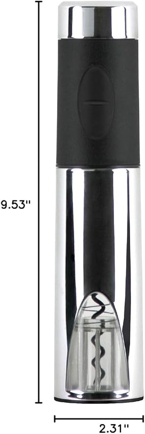 Vinturi Wine Opener Automatic Battery Powered Corkscrew for Natural and Synthetic Corks, Silver