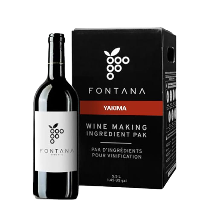 Fontana Washington State Yakima Wine Kit | Ingredient Kit - 6 Gallon Kit | Makes 30 Bottles of Wine