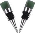 2pcs Cork Beverage Lids Wine Covers for Wine Bottles Keeping Fresh Bottle Tops Electric Tote Wine Cooling Stick Holders Drink Bottle Openers Tumbler Green Crystal Agate Jade