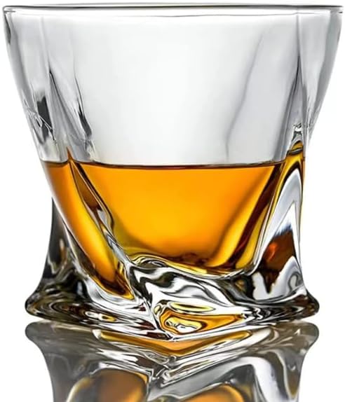 Set of 2 Crystal Clear Glass Item Holding Luxury Whiskey Glasses with Bourbon Stones for Cold Ice Drinking Gift for Men Home Bar Game Room Mancave