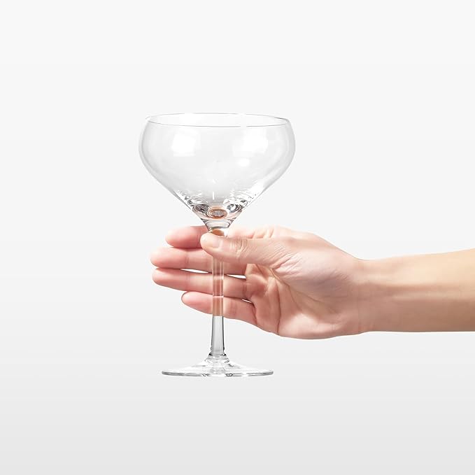 Royalrose Premium Delight Vintage Wine Glasses Set of 4, 10.8 oz Goblets Glasses for Wine, Mixed Drinks, Sparkling Water, Elegant Drinkware for Entertaining or Daily Use (Coupe Glasses)
