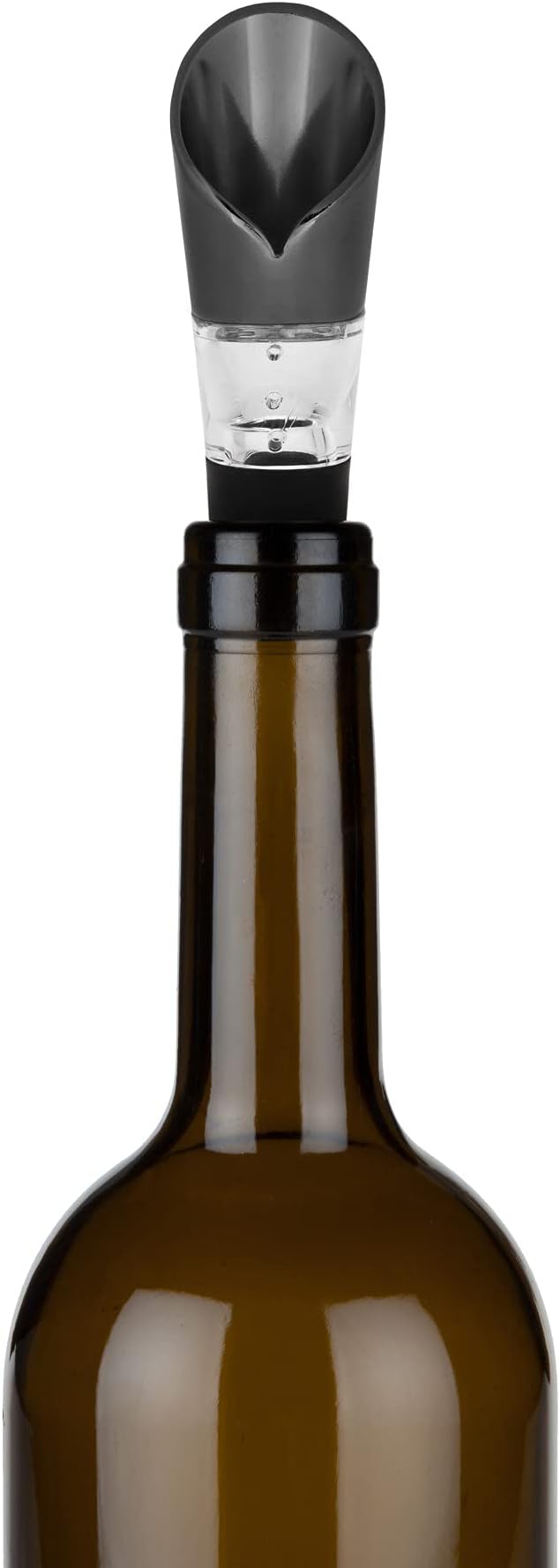Viski Gunmetal Aerating Pour Spout - Wine Aerator Pourer Spout - Drip Free Pour Red Wine Aerators - Stainless Steel Set of 1