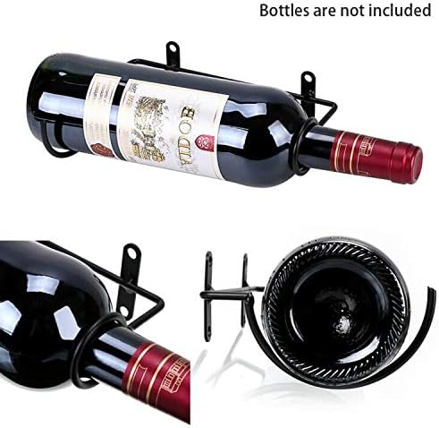 Hipiwe Set of 6 Wall Mounted Wine Rack Holders - Metal Wine Bottle Display Holder with Hardware, Wall Hanging Red Wine Bottle Organizer Racks for Storage Beverages/Liquor Bottle