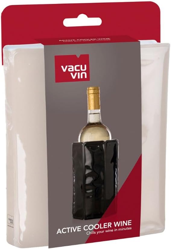 Vacu Vin Wine Cooler Sleeve – Flexible Rapid Wine Bottle Chiller – Reusable Ice Pack Sleeve – Elegant & Portable – Fits 750ml Bottles – Keeps Wine Cold in Minutes Fast, Elegant – Sand