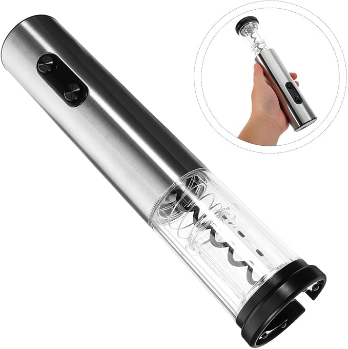 2pcs Automatic Electric Wine Opener Set Battery Powered Corkscrew with Foil Cutter Fast Cork Extraction Portable Wine Accessories for Home Party Wedding Celebration