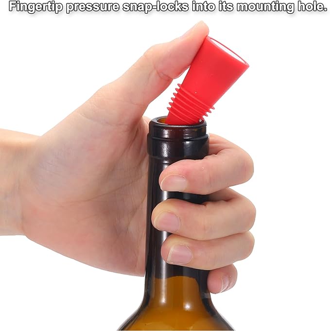 MECCANIXITY 4Pcs Wine Stoppers High Temp Silicone Plug T Shaped Wine Bottle Stopper Wine Outlet Cap Bottle Cover, Grass Green