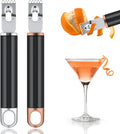2Pcs Channel Knife, 2 in 1 Lemon Zester Tool, Ultra Sharp Twist Peeler for Cocktail Garnish, Stainless Steel Citrus Peeler for Orange Fruit Rind Peel, Home Kitchen Bar Tools