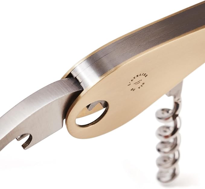 L'Atelier du Vin Soft Machine Brass Sommelier Corkscrew, L 12,5 cm x l 3 cm x h 1,5 cm
