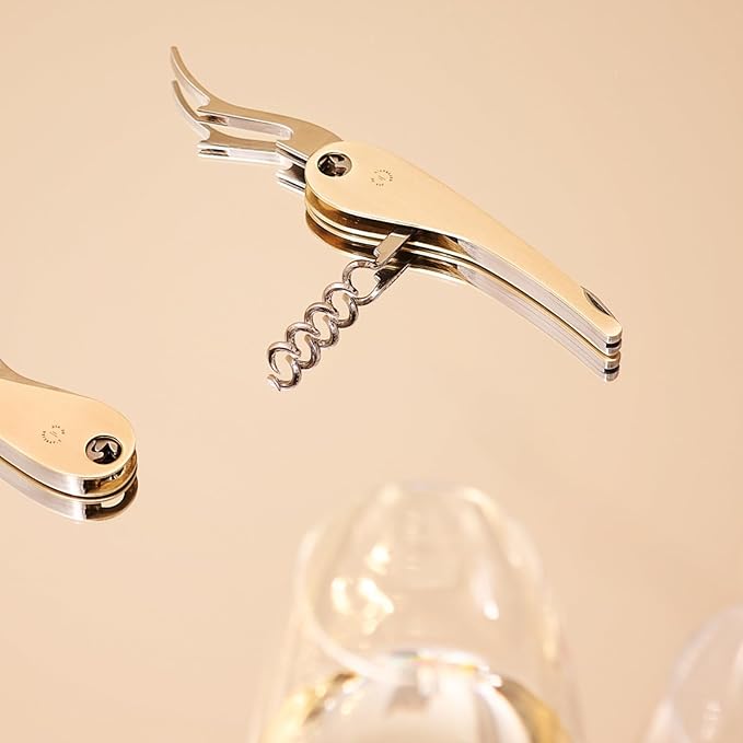 L'Atelier du Vin Soft Machine Brass Sommelier Corkscrew, L 12,5 cm x l 3 cm x h 1,5 cm