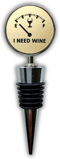 Jazzy Jade Designs Funny Wine Stopper - “I Need Wine!” Laser Engraved Zinc Alloy & 100% Food-Grade Rubber Bottle Stopper – Cute Wine Gift & Bar Accessory, Made in USA by Small Business