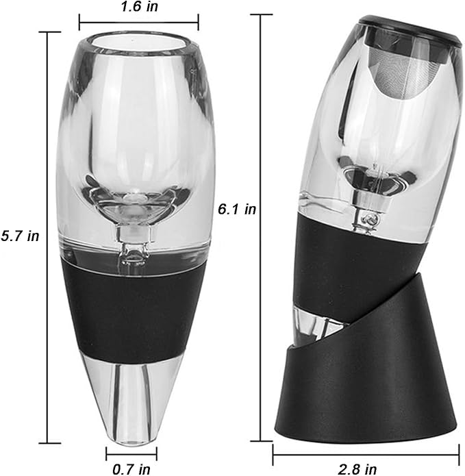 D&Slifei Wine Aerator Pourer with LED Light and Stainless Steel Filter, Unique Aeration Device, Quickly Enhances Wine Flavors for a Smoother Finish, Ideal Gift for Wine Lovers