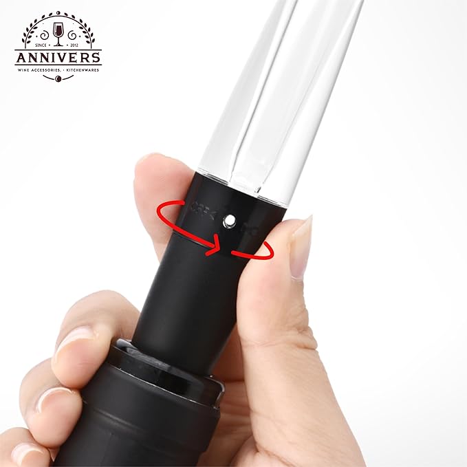 Air Pump Wine Bottle Opener & Wine Aerator Pourer Set, Air Pressure Pop Wine Opener Corkscrew Cork Remover Foil Cutter Portable Handheld, Decanter Aerating Spout, Ouvre Bouteille de Vin