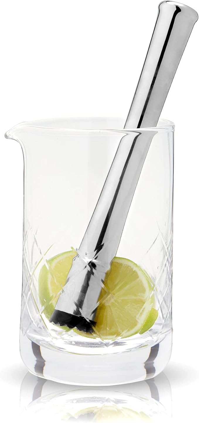 Viski Stainless Steel Muddler, Essential Bar Tools & Accessories, Craft Cocktail Accessories, 7.8″