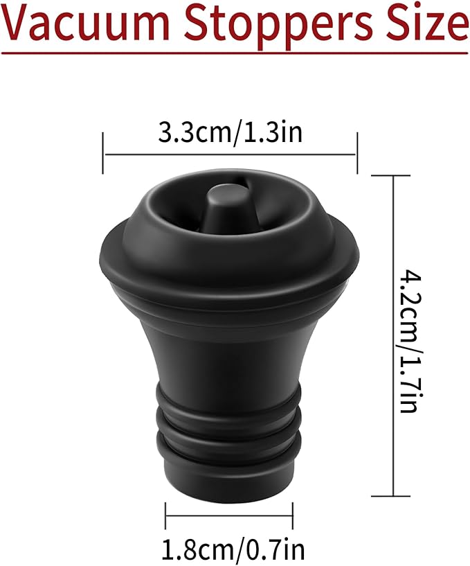 Wine Vacuum Stoppers Set of 3– Black