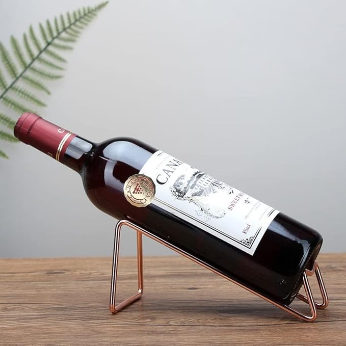 Countertop Wine Rack and Coffee Syrup Rack- Freestanding Black Metal Wine Bottle Holder - Tabletop Wine Holder Stand for Cabinet, Pantry