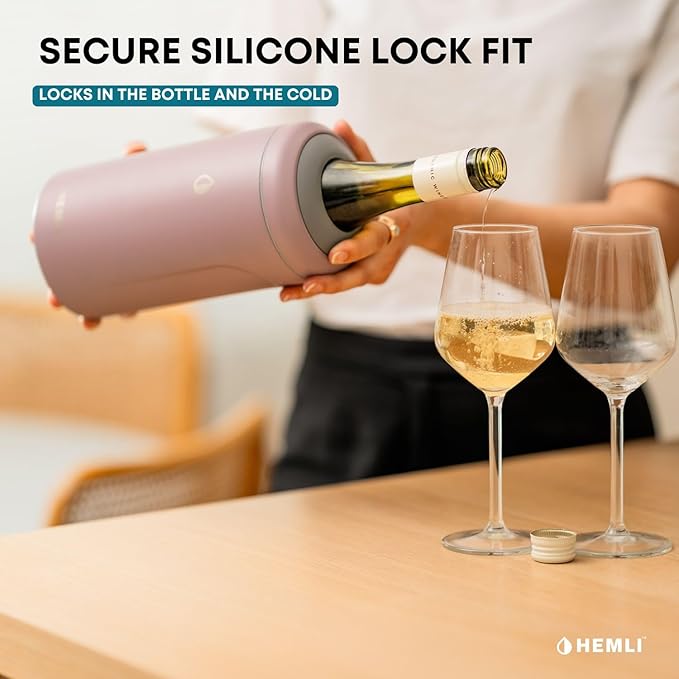 Wine Bottle Chiller Insulator Sleeve, Keeps Wine and Champagne Cold for 12 Hours, Vacuum Insulated Wine Bottle Cooler