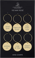 Santa Barbara Design Studio Zinc Alloy Wine Charms, Set of 6, Yes Way Rose'