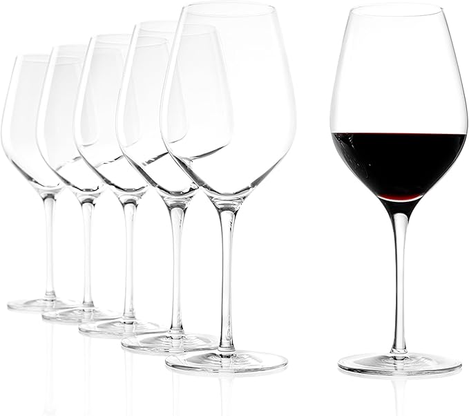 Stölzle Lausitz Red Wine Glasses Exquisit Royal Set of 6, 16 1/4 oz – Premium Crystal Glasses for Red Wine – Elegant Red Wine Goblets for Maximum Aroma – Dishwasher & Shock Resistant
