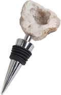 AMOYSTONE Natural Quartz Wine Stoppers with Alloy Bases for Wine Preservation - 4" Decorative Stone Seals for Home Bars, Unique Wedding Gifts for Women (1 Pack)