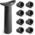 OWO Wine Vacuum Pump with 8 Stoppers, Wine Saver & Preserver, Food Grade Silicone Stoppers, Reusable Air Remover Pump for Standard Wine Bottles - Keeps Wine Fresh Longer