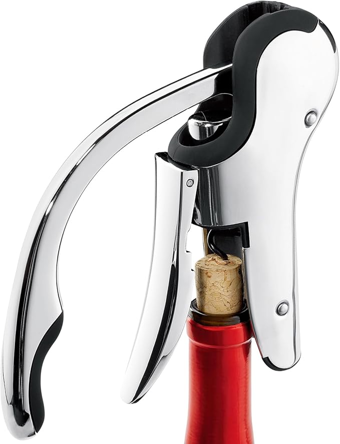 KEISSCO Stainless Steel Wine Opener Set - Compact Vertical Corkscrew Wine Bottle Opener Gift Set with Foil Cutter, Aerator Pourer, Vacuum Pump and 2 Wine Stoppers, Wine Gift Set for Home Party Bar