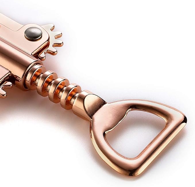 JXS Simple Wing Corkscrew Gold Wine Opener and Beer Opener, Multifunctional Wine Corkscrew Opener