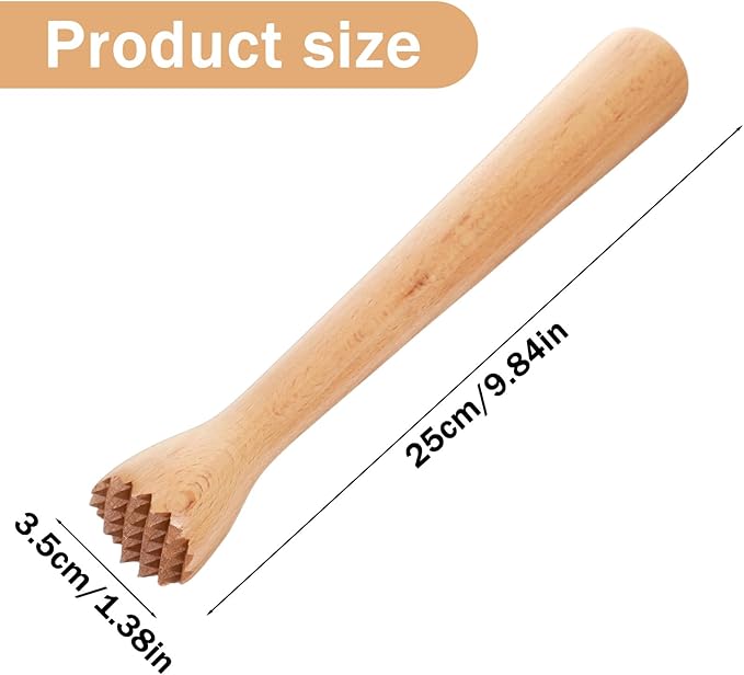 Wooden Muddler for Cocktails, Durable Muddler for Lemonade, Professional Bar Muddler Tool, Home and Bar Cocktail Muddler for Mojitos, Fruit Drinks (10 Inch)