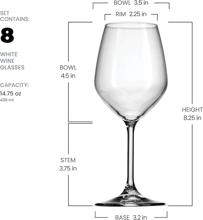 Bormioli Rocco Glass, Drinking Cup, Wine Glasses, 14 Ounces. Laser-Cut Rim For Wine Tasting, Elegant Party Drinking Glassware, Restaurant Quality