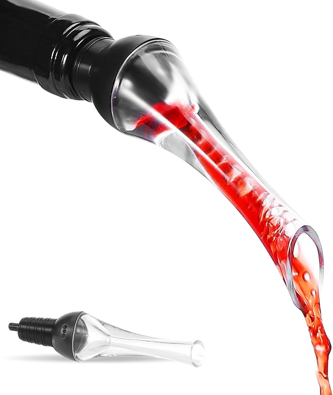 EYE4TECH Wine Aerator Pourer Spout - Premium Wine Decanter for Improve Taste and Smell - Professional Wine Pourer Fits All Wine Bottles, No Drip and No Spill - Wine Accessories Gifts for Wine Lovers