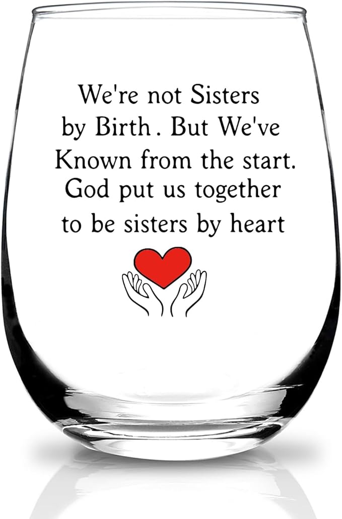 Friend Gifts,We Never Walk Alone,Friendship Gift,Birthday,Christmas Big Sister Gifts for Girls Women Sister in Law Wine Glass