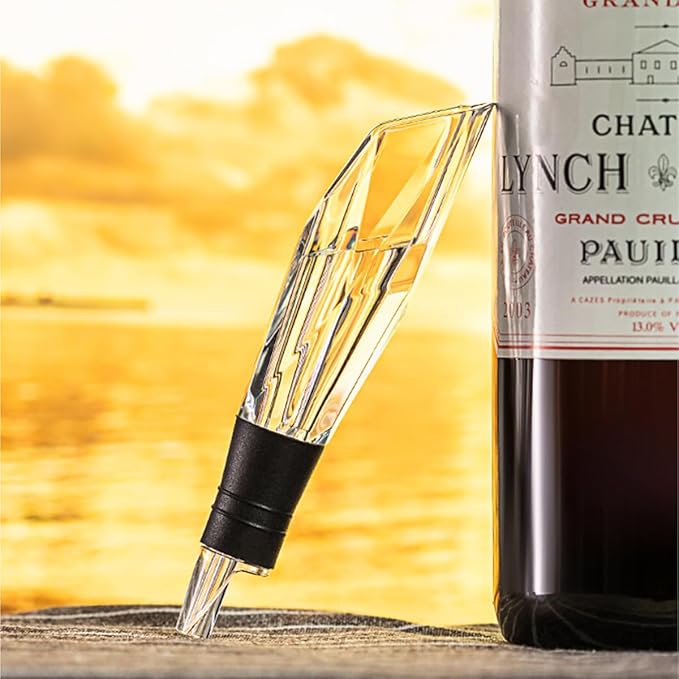 D&Slifei Wine Aerator Pourer and Decanter Spout Quickly Enhance Flavors with a Smoother Finish, Drip-Free, Easy to Use and Clean