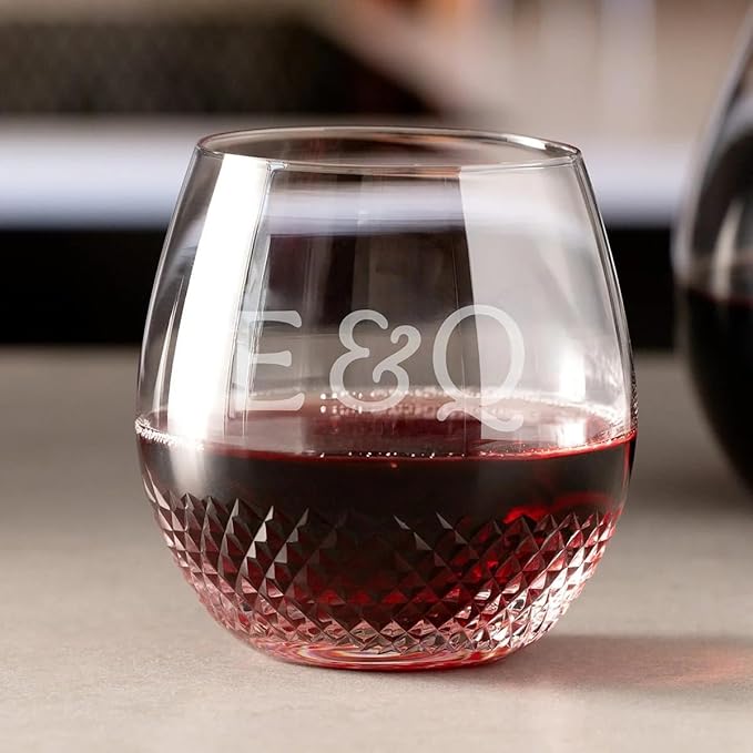 Avignon Custom Crystal Wine Glass Stemless - Personalized Stemless Wine Glass