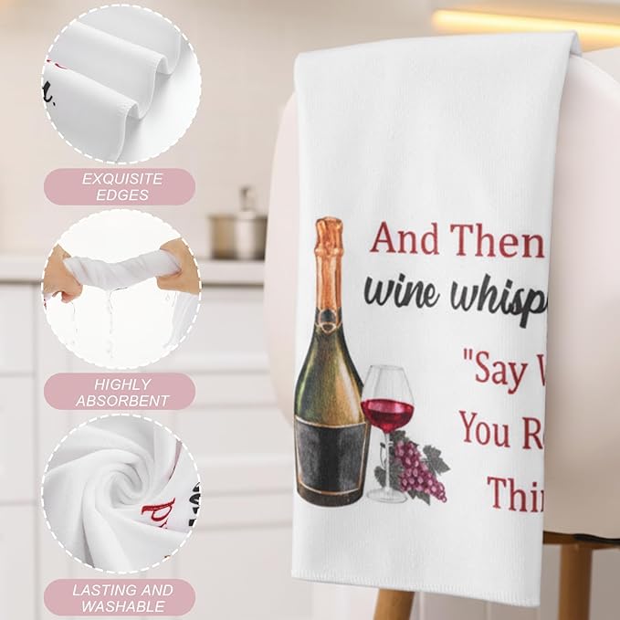 Sieral 7 Pack Funny Wine Mother's Day Gifts Set Include Stainless Steel Tumbler Scented Candle Kitchen Towel Crew Sock Makeup Bag Raffia Gift Box for Wine Lover Mom Sister Friends Coworker