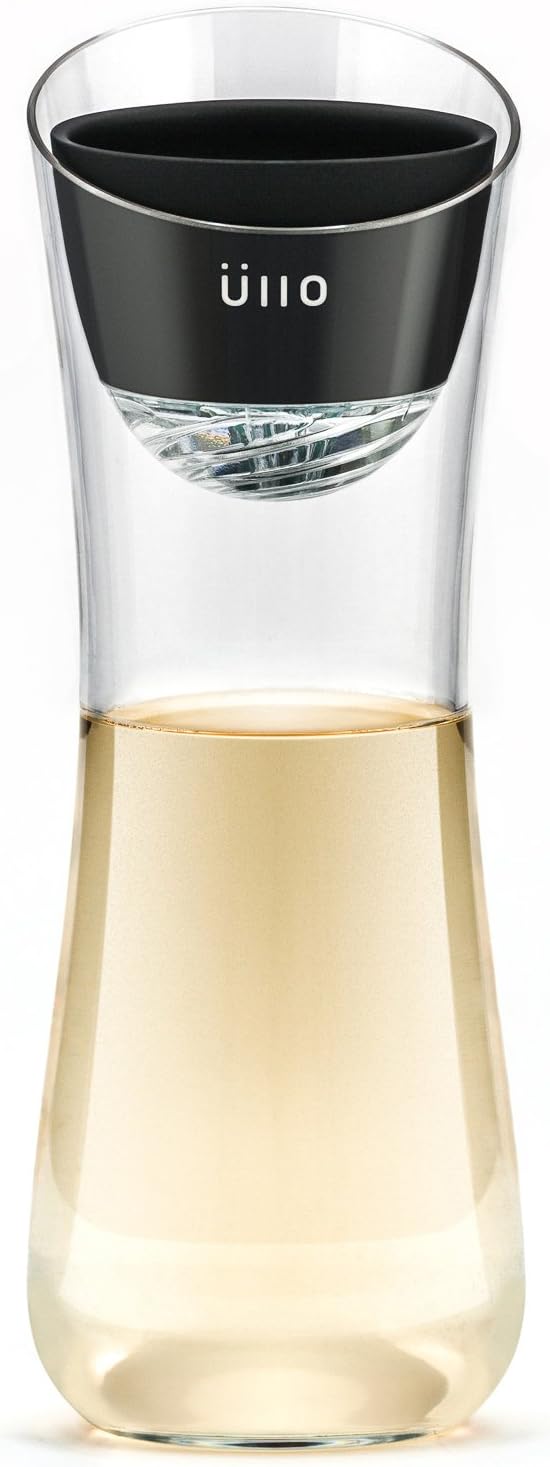 Ullo Wine Purifier with Hand-Blown Carafe and 6 Sulfite Filters – Removes Sulfites and Histamines