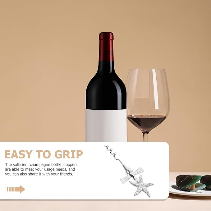 Abaodam Copper Wine Bottle Opener Non-slip Corkscrew with Lid Remover Convenient Portable Sealing Opener for Home Kitchen Bar Use 1pcs