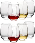 Stemless Wine Glasses Set of 8, 18oz Red White Wine Glasses,Lead-free Wine Glasses for Home, Party, Wedding, Ideal Wine Accessories Gift,Clear