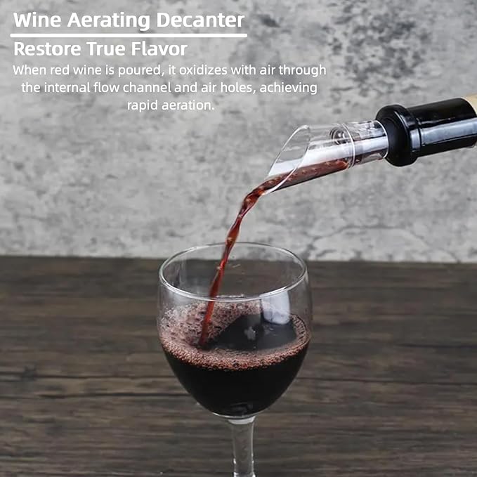 3 Pcs Premium Wine Aerator Pourers Spout – Wine Decanter Instant Wine Enhancer with No Drip Spout Elevate Flavor & Aroma Compact & Portable Ideal Gift for Wine Enthusiasts