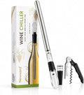 Iceless Wine Chiller, 3-in-1 Stainless Steel Wine Bottle Cooler Stick with Aerator and Pourer - Includes a Waiter's Corkscrew and Stopper