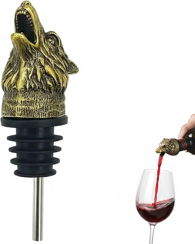 Wolf pour spout Animal head wine pourer Menagerie wine aerator (1pcs)