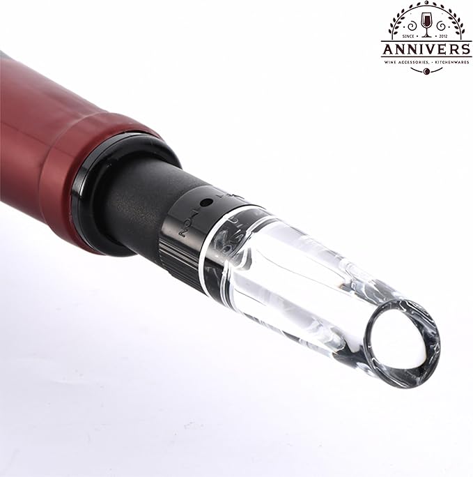 [2 PACK] Wine Aerator Pourer Wine Decanter Aerating Spout Wine Breather, Switch ON/OFF Instantly Aerating No Drip No Splash Enhance Bouquet Rich Bubbles for Red & White Wines, Aérateur de Vin